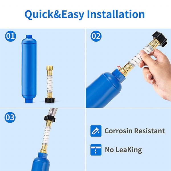 3-en-1 al aire libre RV en línea de filtro de agua - 80R01H