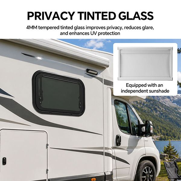 Ventana de Empuje Templada para RV con Persiana Plisada - 70A59N
